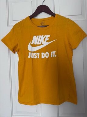 Nike Yellow Tee with White 'Just Do It' Logo
